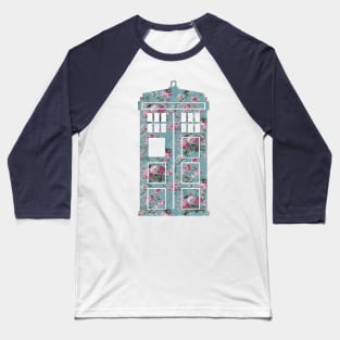 Floral Police Box Baseball T-Shirt